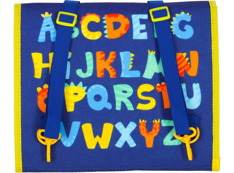 Smyslová manipulační Montessori quiet book - Modrá aktovka