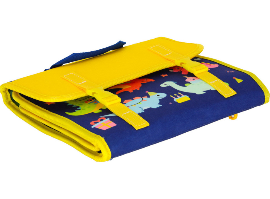 Smyslová manipulační Montessori quiet book - Modrá aktovka