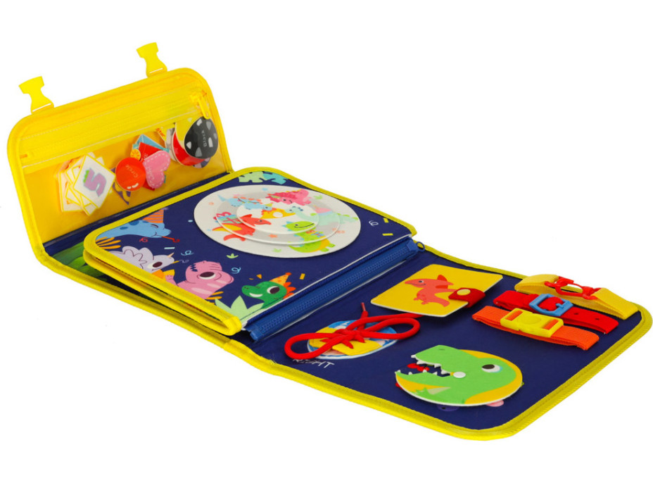 Smyslová manipulační Montessori quiet book - Modrá aktovka