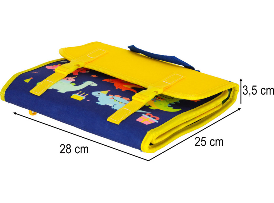 Smyslová manipulační Montessori quiet book - Modrá aktovka
