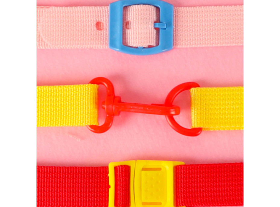 Smyslová manipulační Montessori quiet book - Růžová aktovka