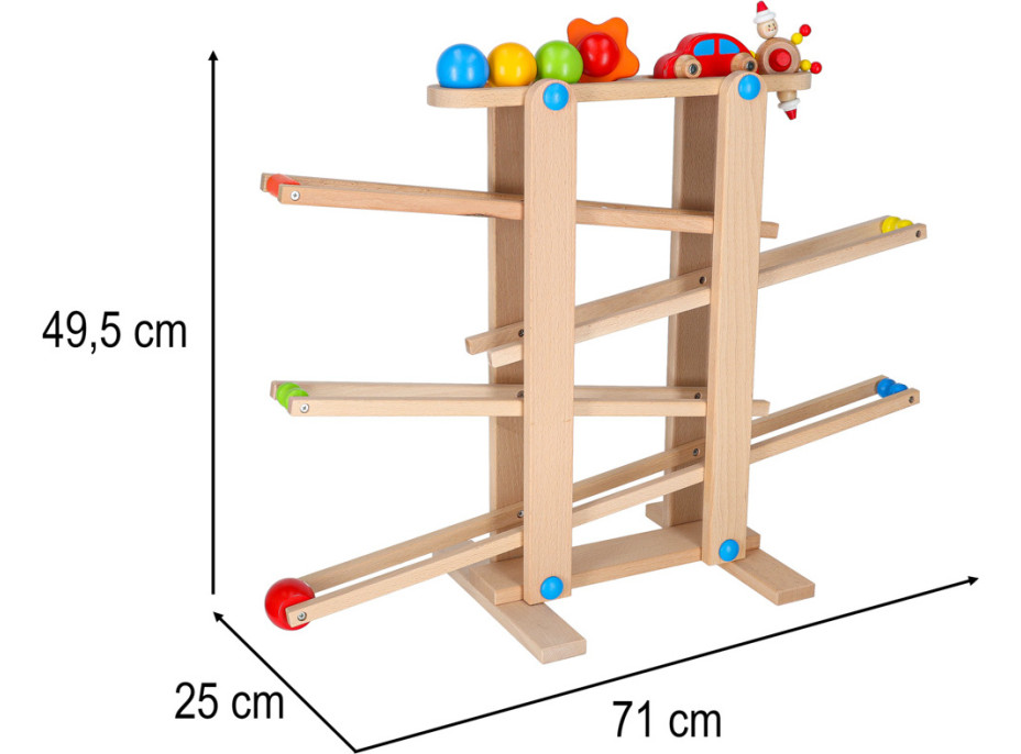 Dřevěná kuličková dráha Montessori XXL