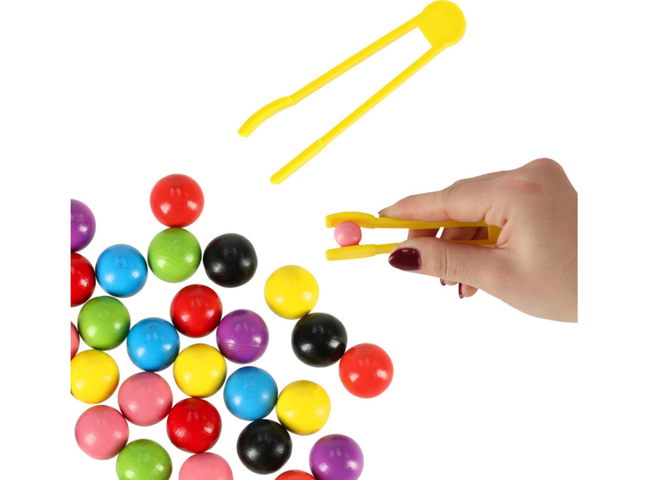 Vzdělávací třídící Montessori hračka - Barevné kuličky