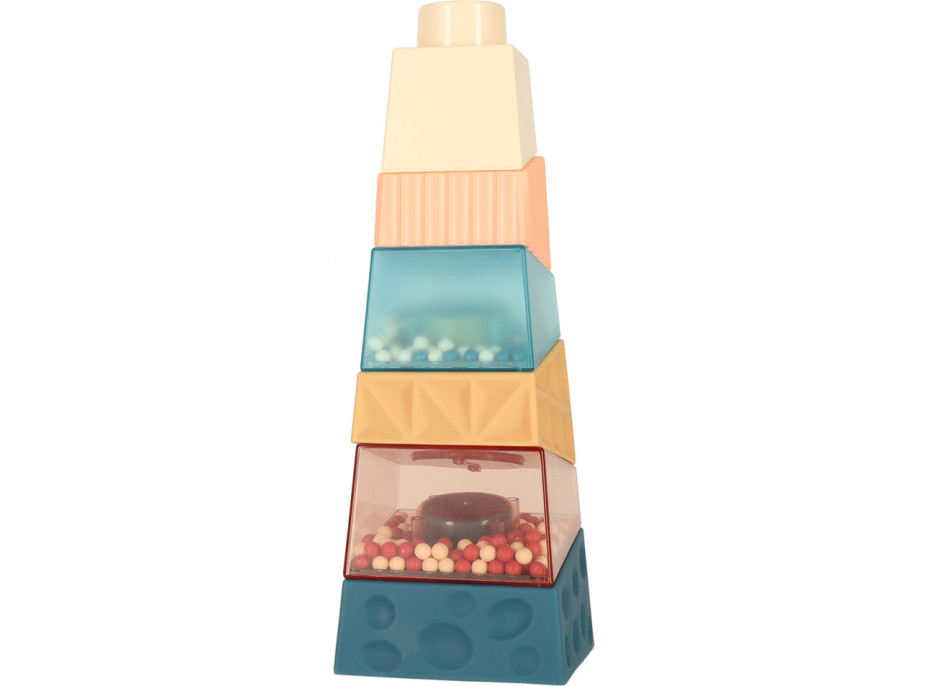 Montessori vzdělávací pyramidová senzorická věž s míčky
