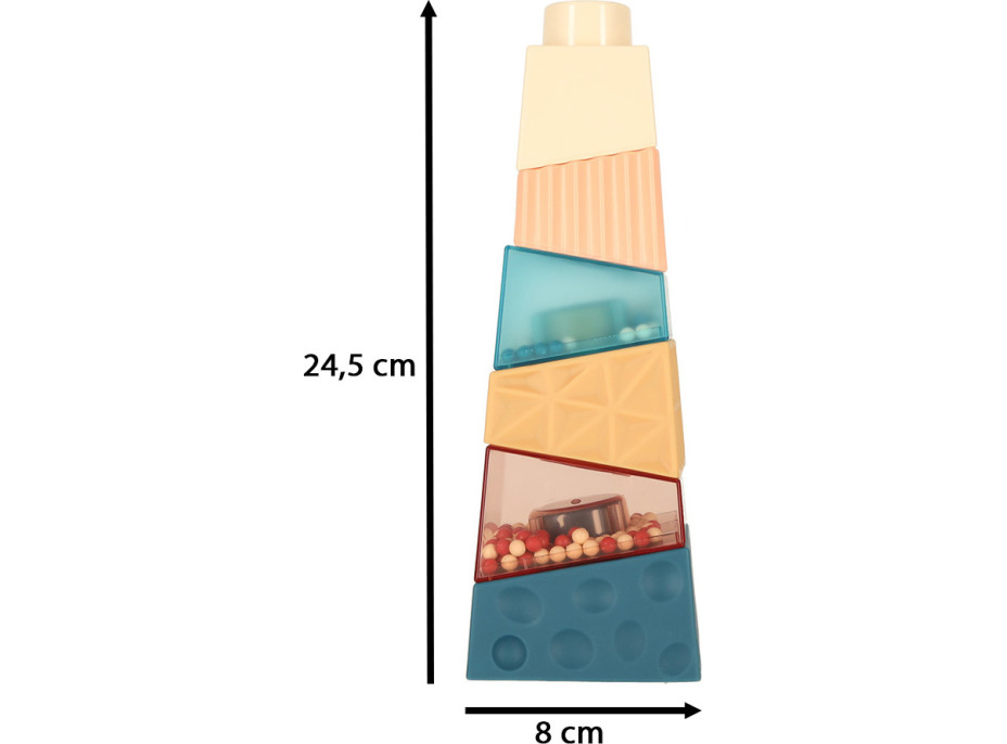Montessori vzdělávací pyramidová senzorická věž s míčky