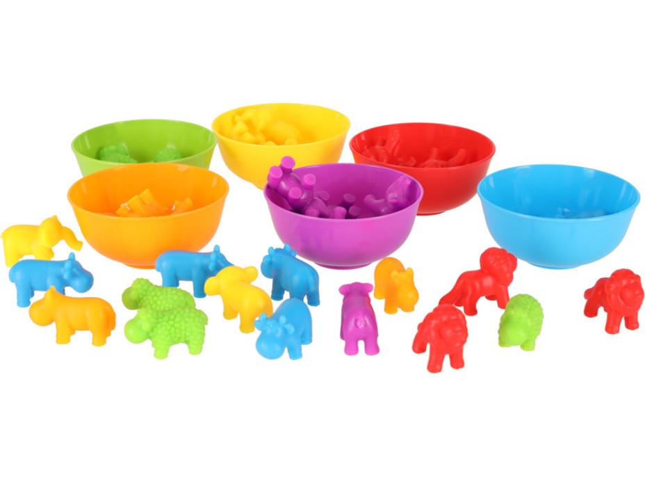Safari zvířata - třídící vzdělávací Montessori hra - 36 prvků