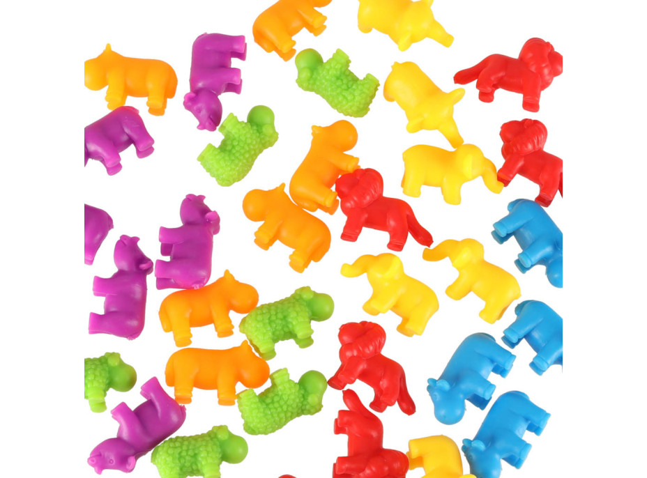 Safari zvířata - třídící vzdělávací Montessori hra - 36 prvků