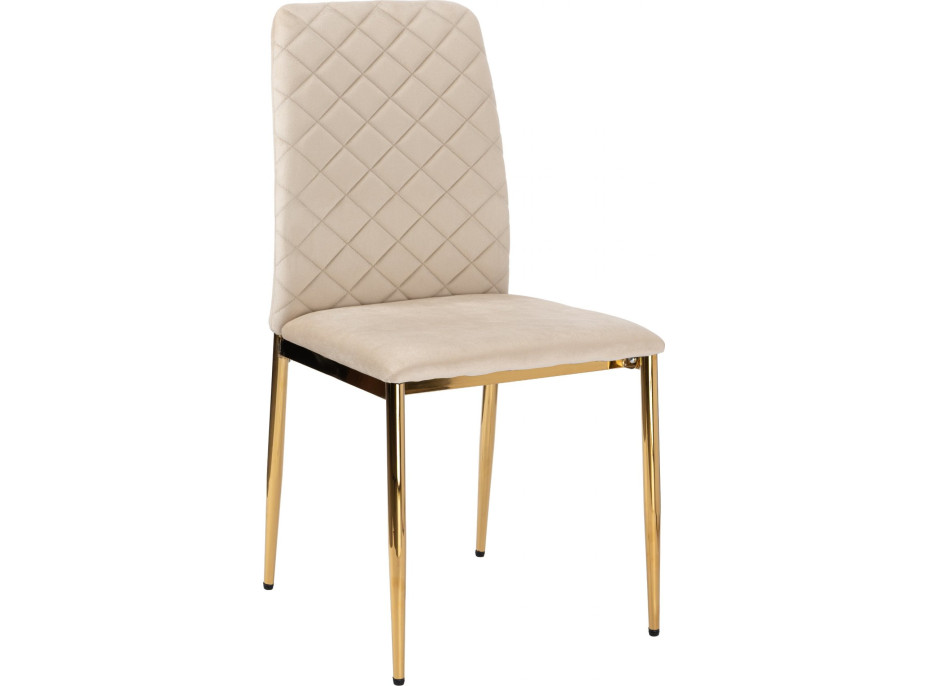 Jídelní židle MAVERIK Velvet - béžová/zlatá