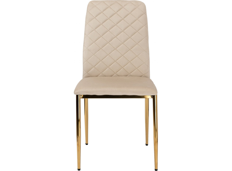 Jídelní židle MAVERIK Velvet - béžová/zlatá