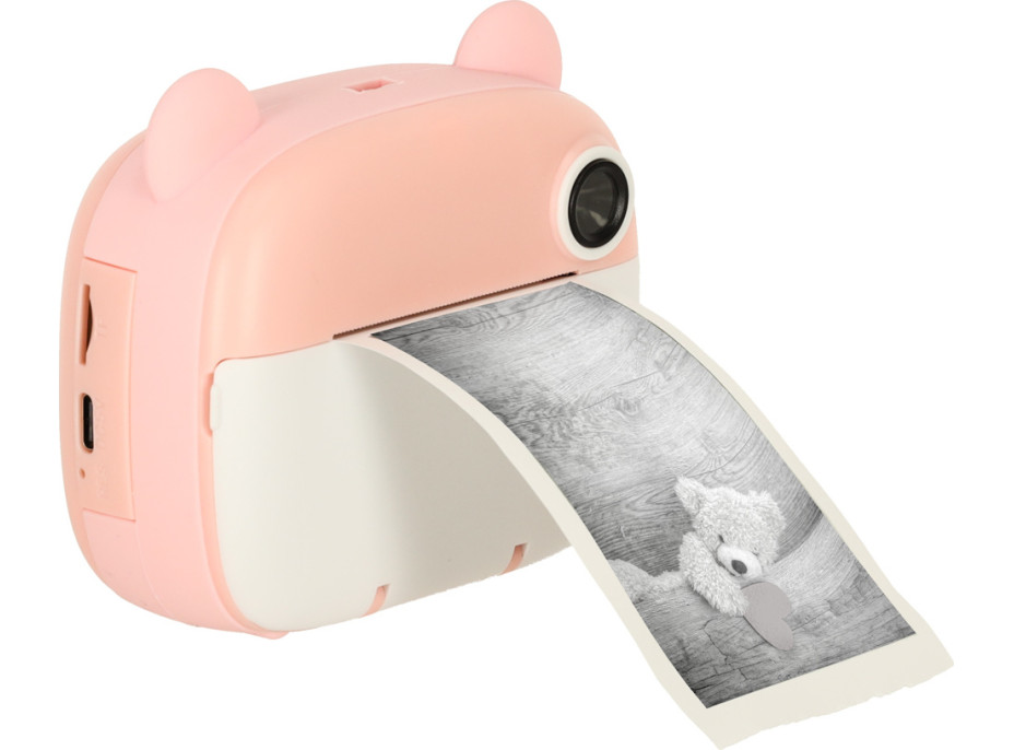 Dětský instantní fotoaparát Medvídek - růžový