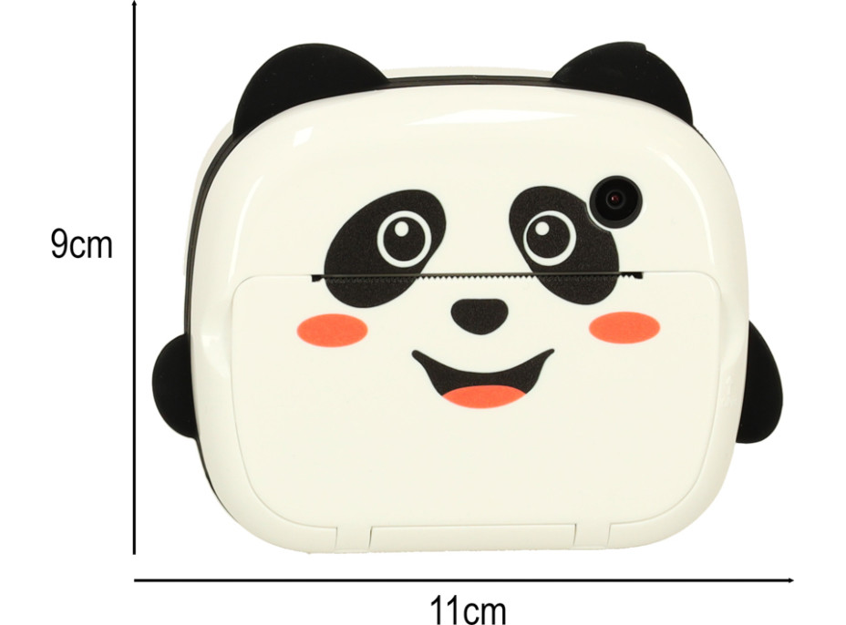 Dětský instantní fotoaparát s tiskem - Panda - bílý