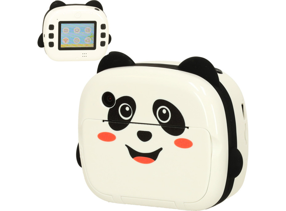 Dětský instantní fotoaparát s tiskem - Panda - bílý