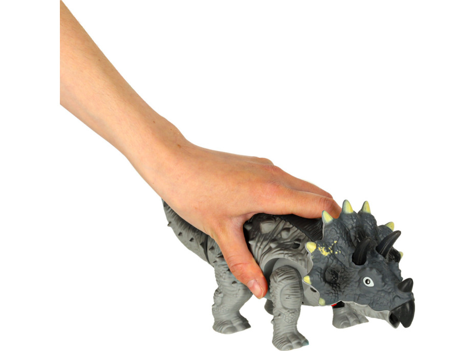 Dálkově ovládaný chodicí dinosaurus RC Triceratops se zvuky a světlem