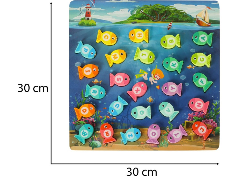 Montessori dřevěná rybářská hra s magnety