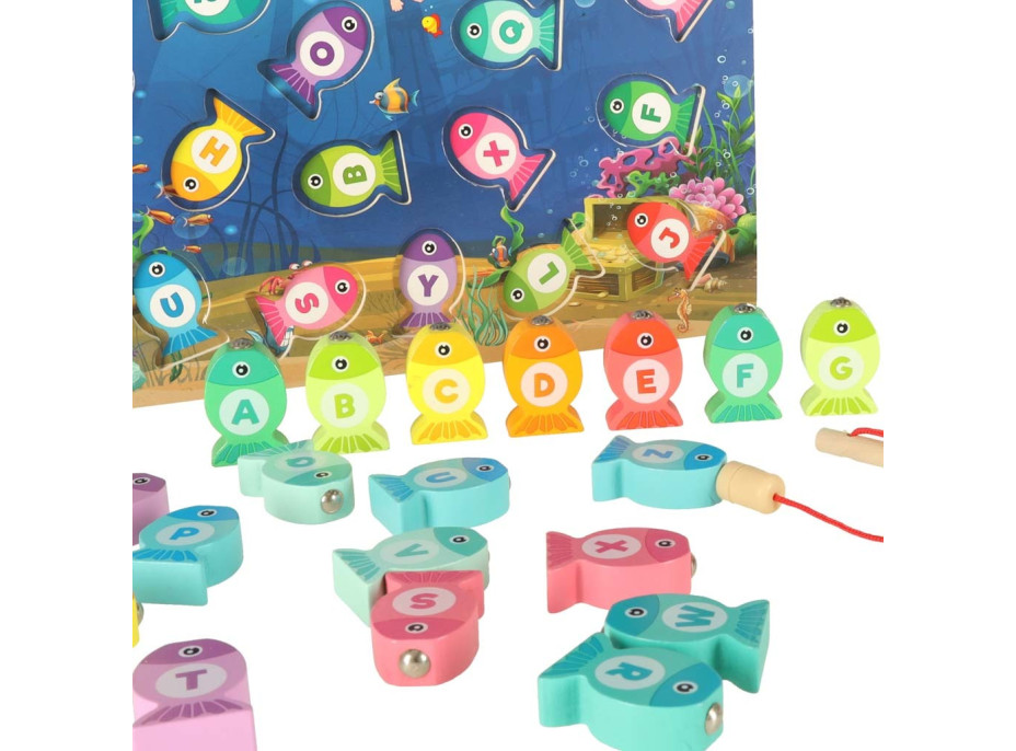 Montessori dřevěná rybářská hra s magnety