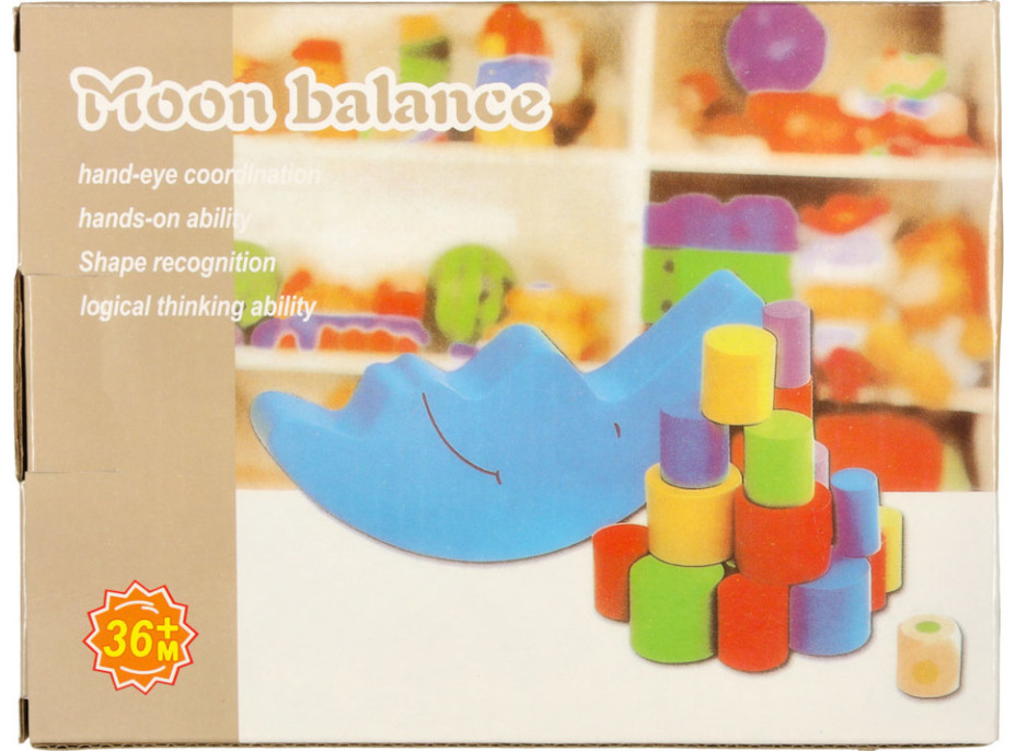 Montessori dřevěná balanční arkádová hra Měsíc