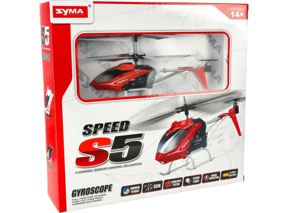 SYMA S5 RC vrtulník 3CH červený