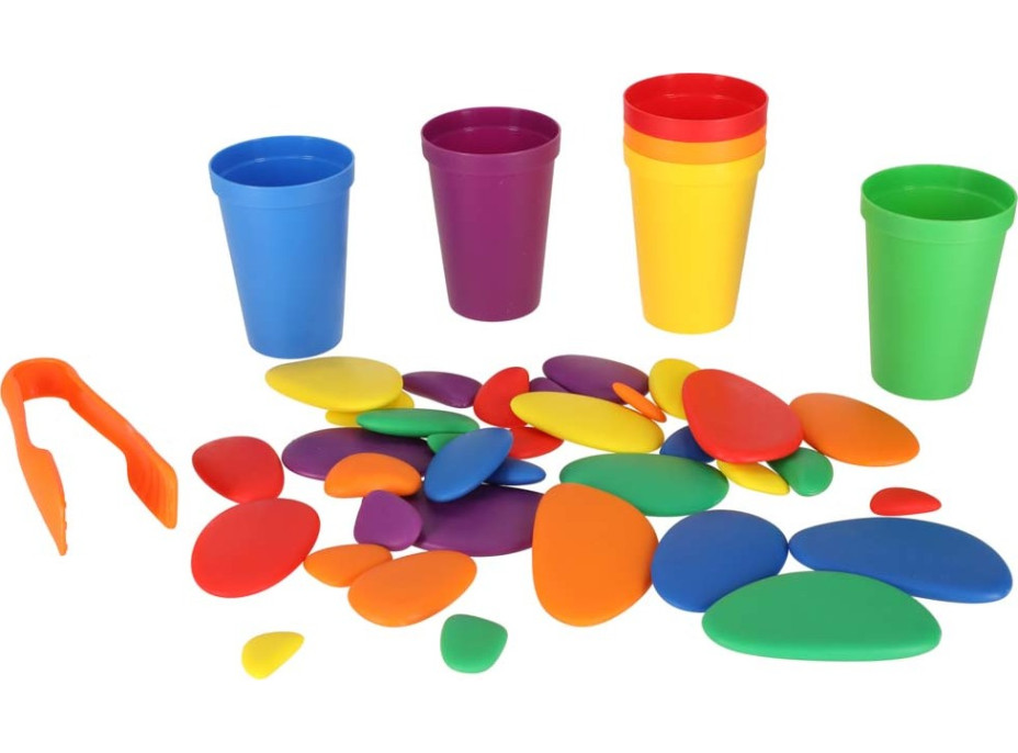 Kreativní barevné Montessori oblázky - třídění barev