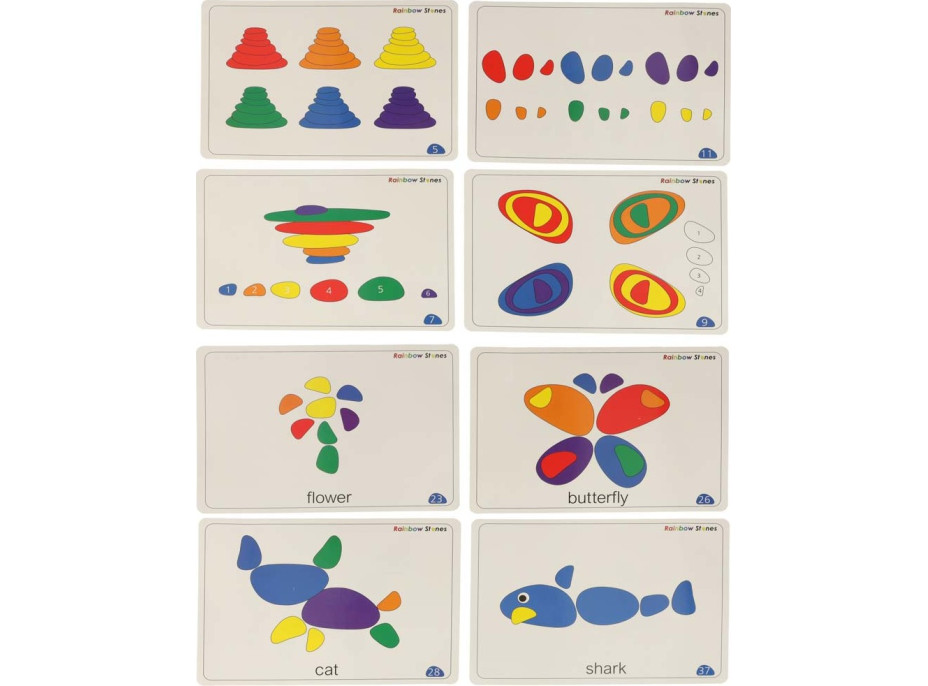 Kreativní barevné Montessori oblázky - třídění barev