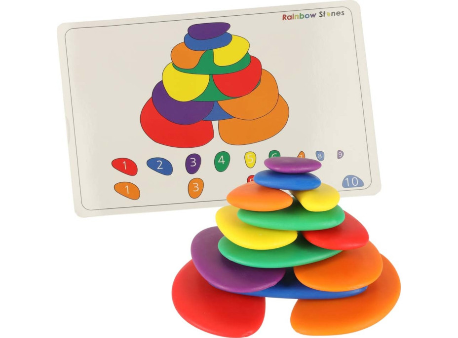 Kreativní barevné Montessori oblázky - třídění barev