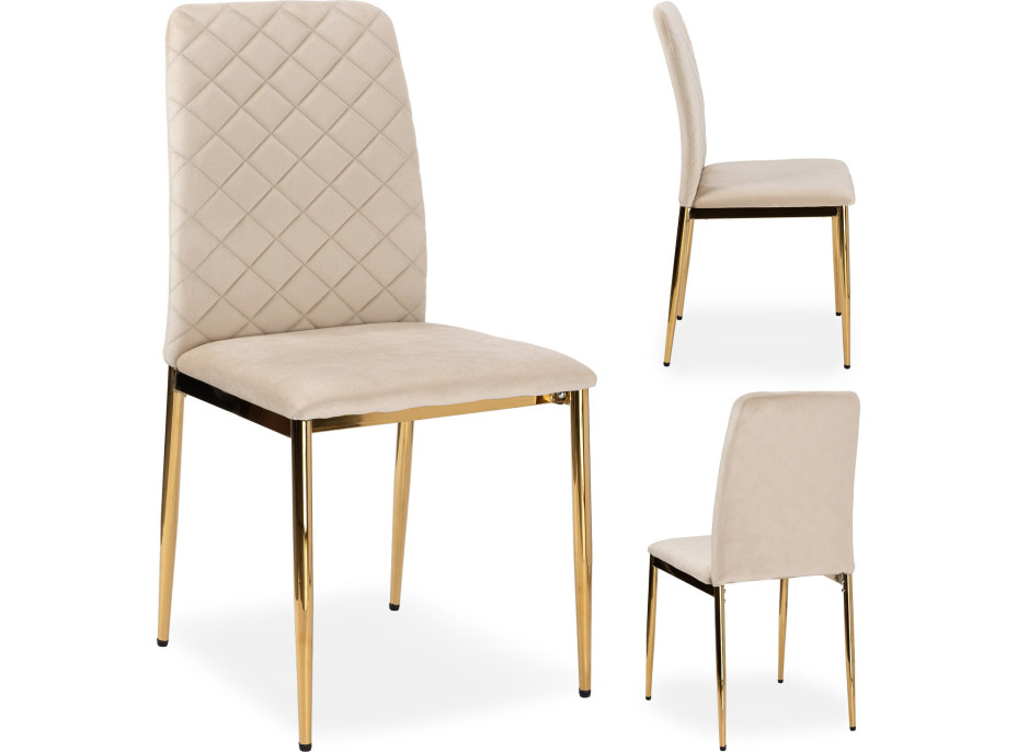 Jídelní židle MAVERIK Velvet - béžová/zlatá Jídelní židle MAVERIK Velvet - béžová/zlatá