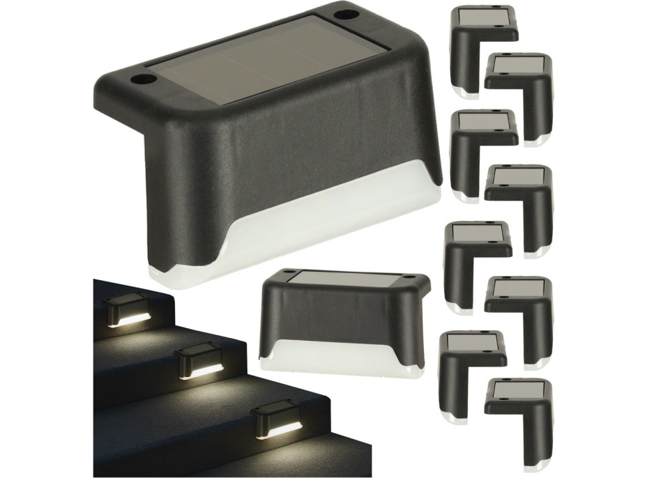 Solární zahradní venkovní LED schodišťové svítidlo - 8 kusů