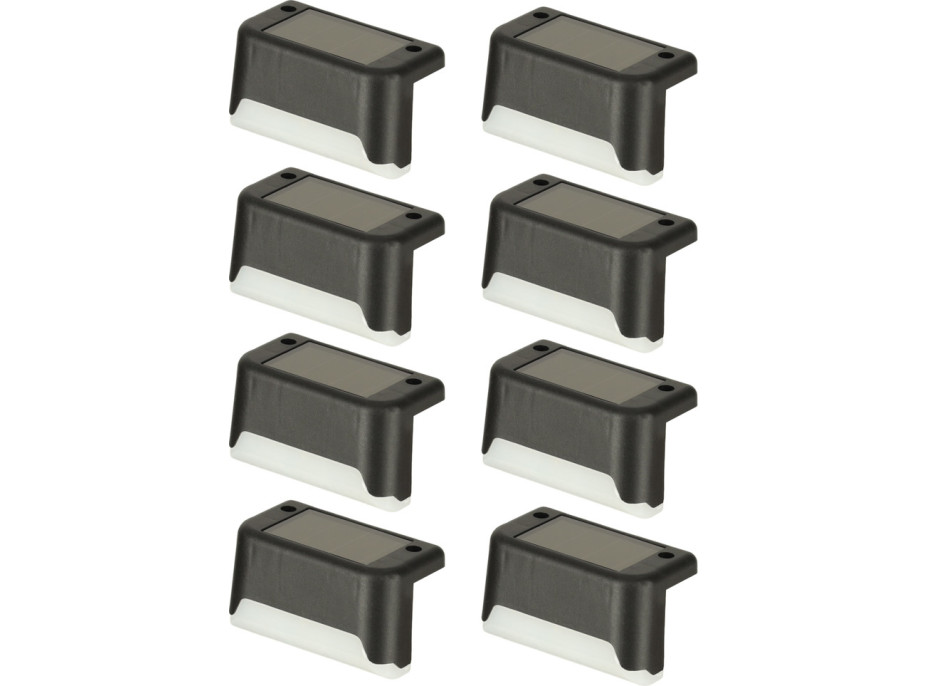 Solární zahradní venkovní LED schodišťové svítidlo - 8 kusů