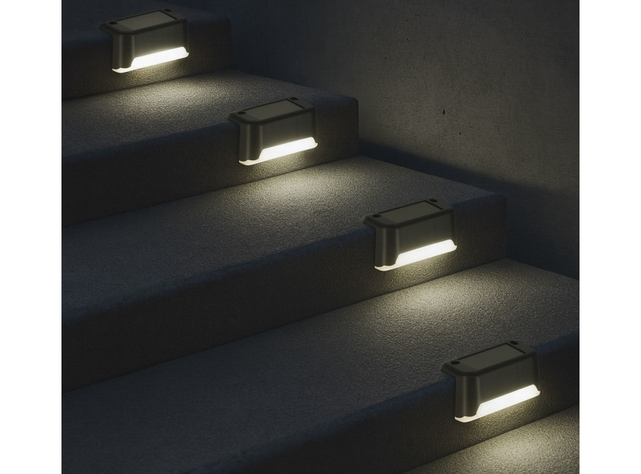 Solární zahradní venkovní LED schodišťové svítidlo - 8 kusů