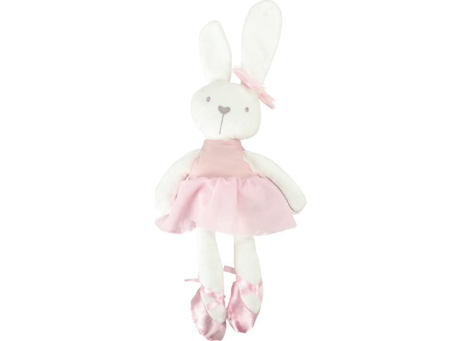 Plyšový králík v růžových šatech 42 cm