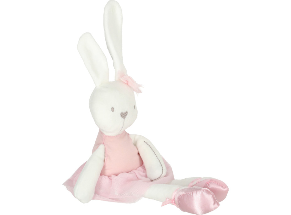 Plyšový králík v růžových šatech 42 cm