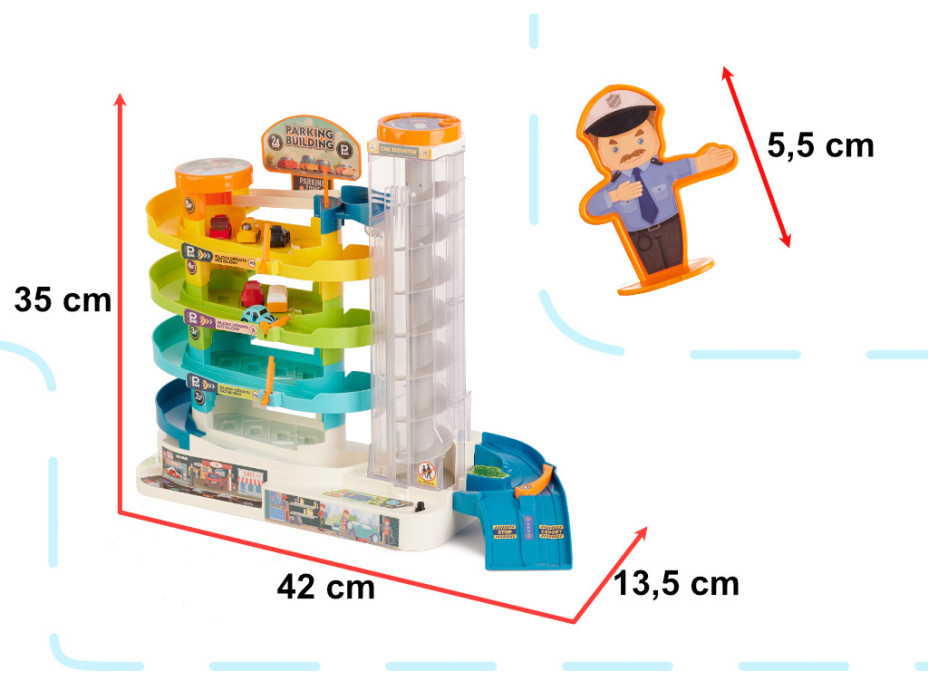 Parkovací garáž 4 úrovně elektrický výtah + 6 aut