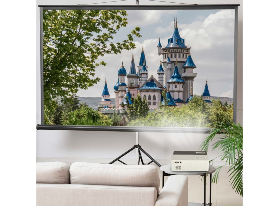 Dětský přenosný projektor LED TFT LCD 16:9 1920x1080 USB 20W - bílý