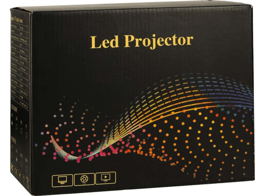 Dětský přenosný projektor LED TFT LCD 16:9 1920x1080 USB 20W - bílý