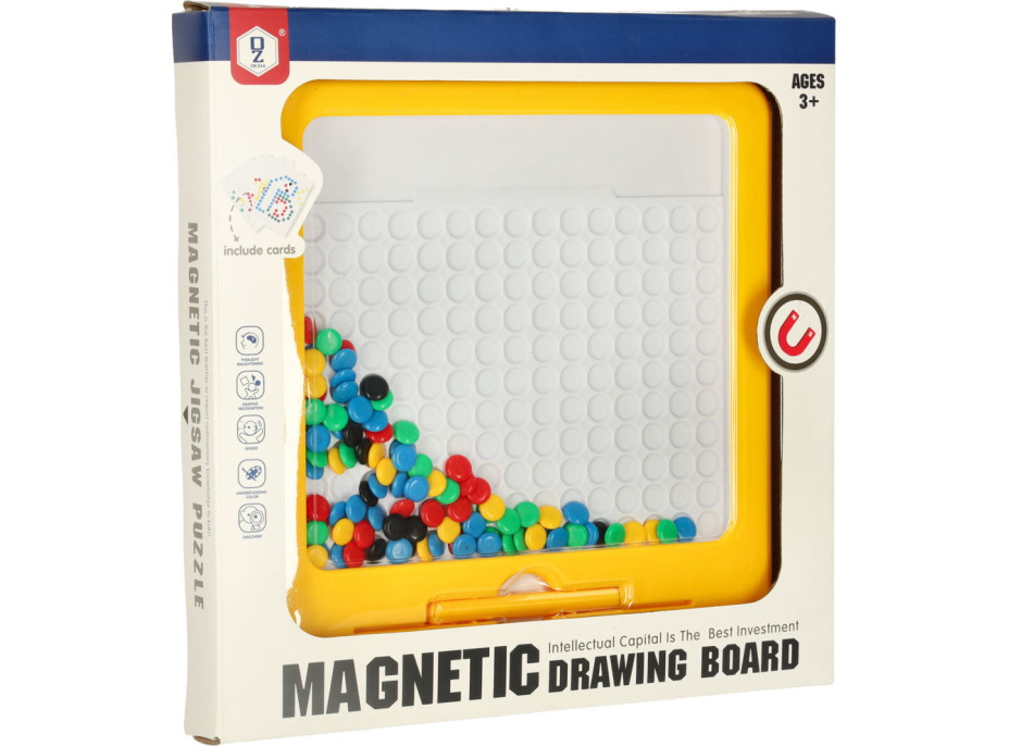 Magnetická tabule Montessori tečky - žlutá