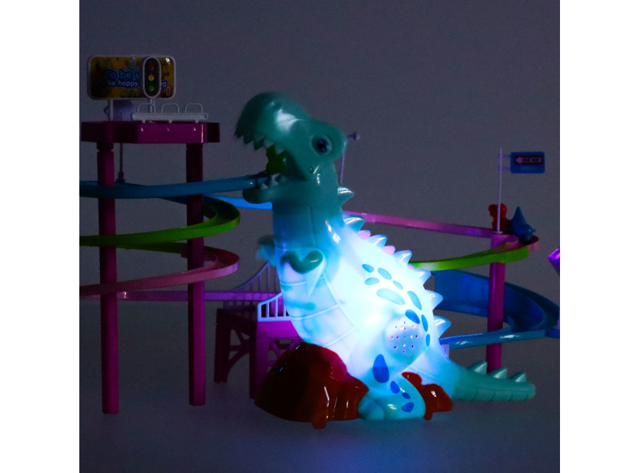 Závodní dráha Dinosaur se zvuky a světly