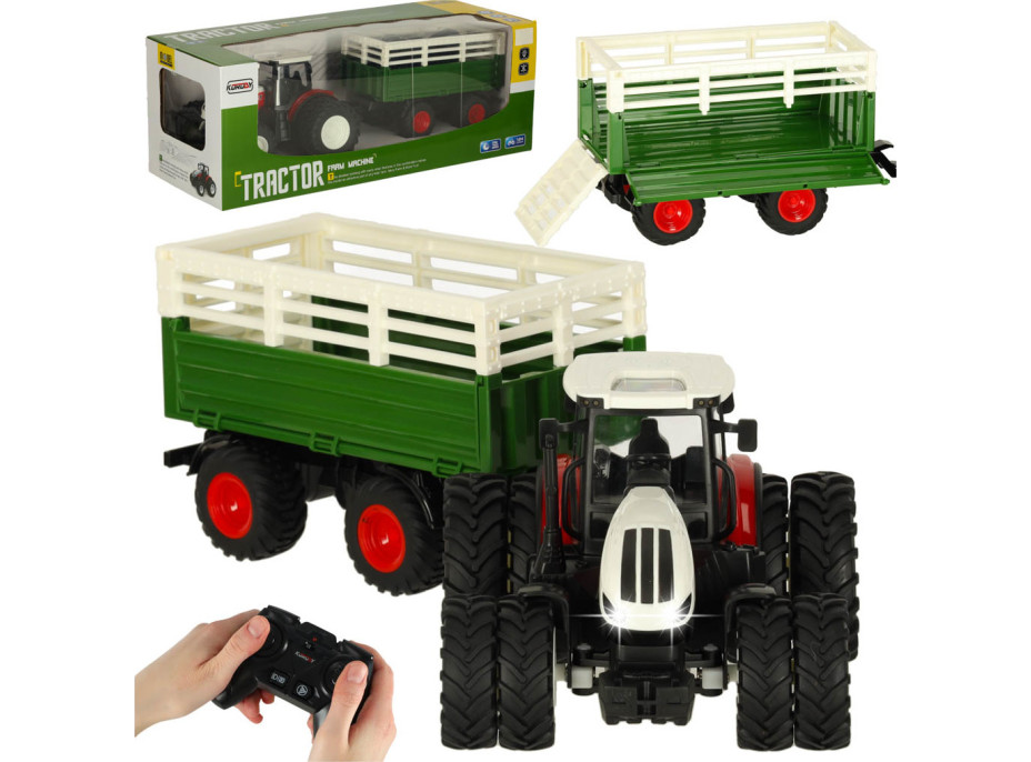 RC dálkově ovládaný zemědělský traktor s přívěsem 2.4G 3.7V 500mAh