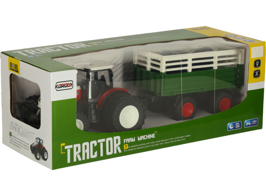 RC dálkově ovládaný zemědělský traktor s přívěsem 2.4G 3.7V 500mAh