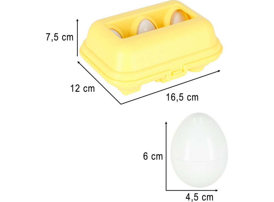 Vzdělávací Montessori puzzle - třídič tvarů Vajíčka ovoce a zelenina 6 ks