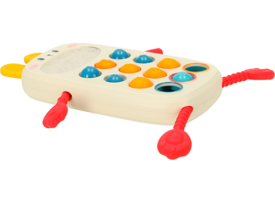 Montessori senzorická hračka pro děti - Telefon s tlačítky Králíček