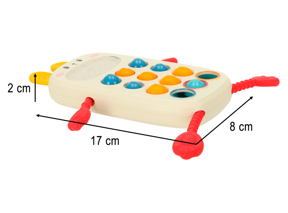 Montessori senzorická hračka pro děti - Telefon s tlačítky Králíček