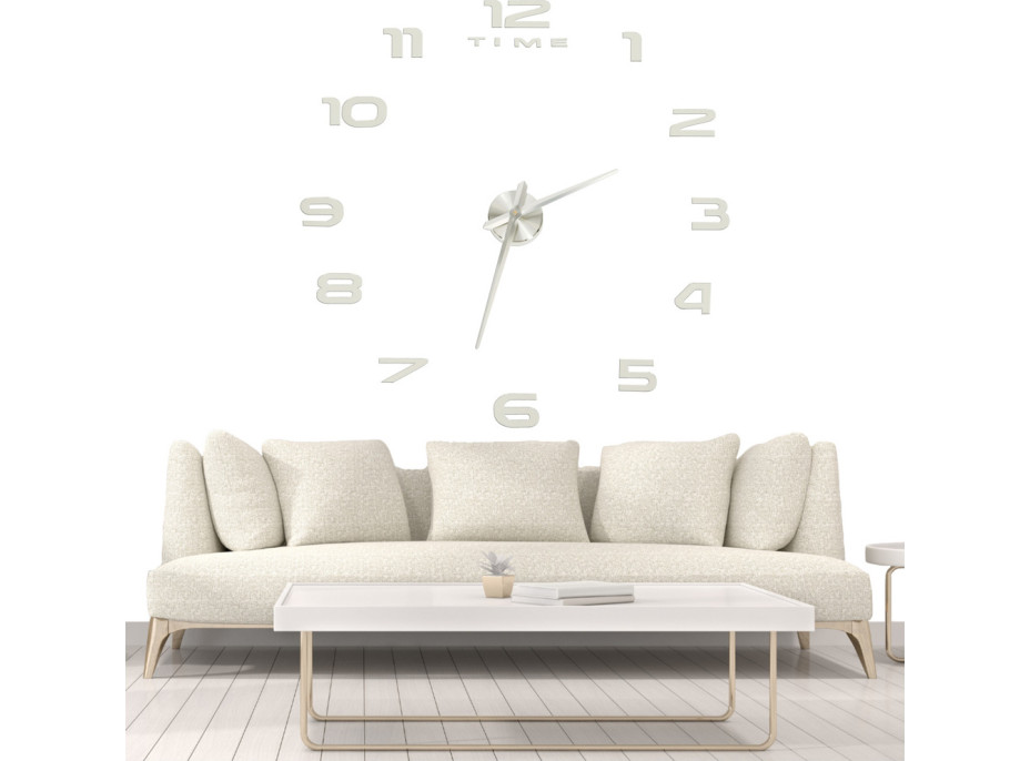 Nástěnné hodiny velké 80-120 cm - stříbrné