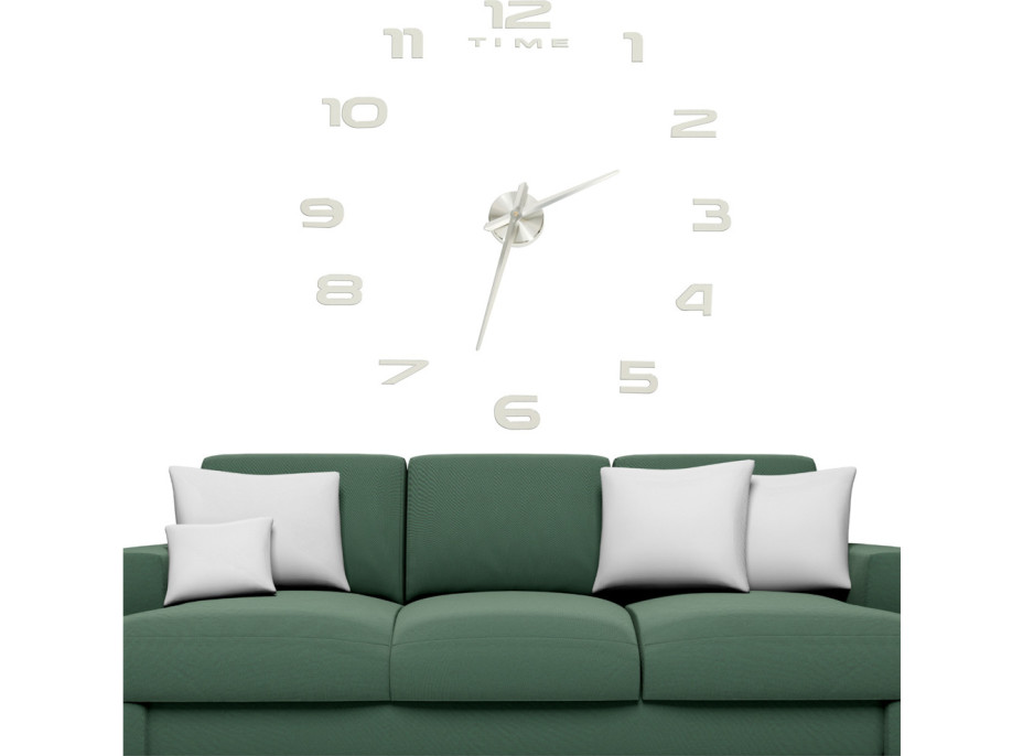 Nástěnné hodiny velké 80-120 cm - stříbrné