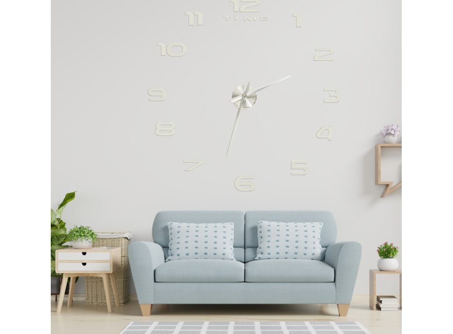Nástěnné hodiny velké 80-120 cm - stříbrné