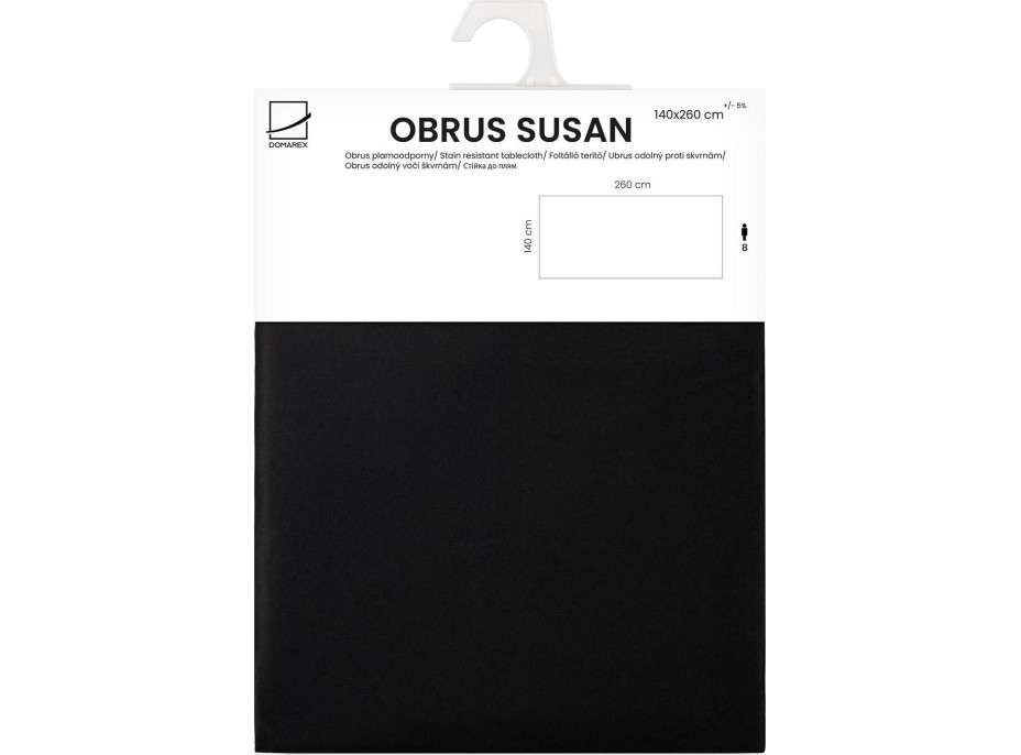 Voděodolný ubrus SUSAN - 140x200 cm - černý