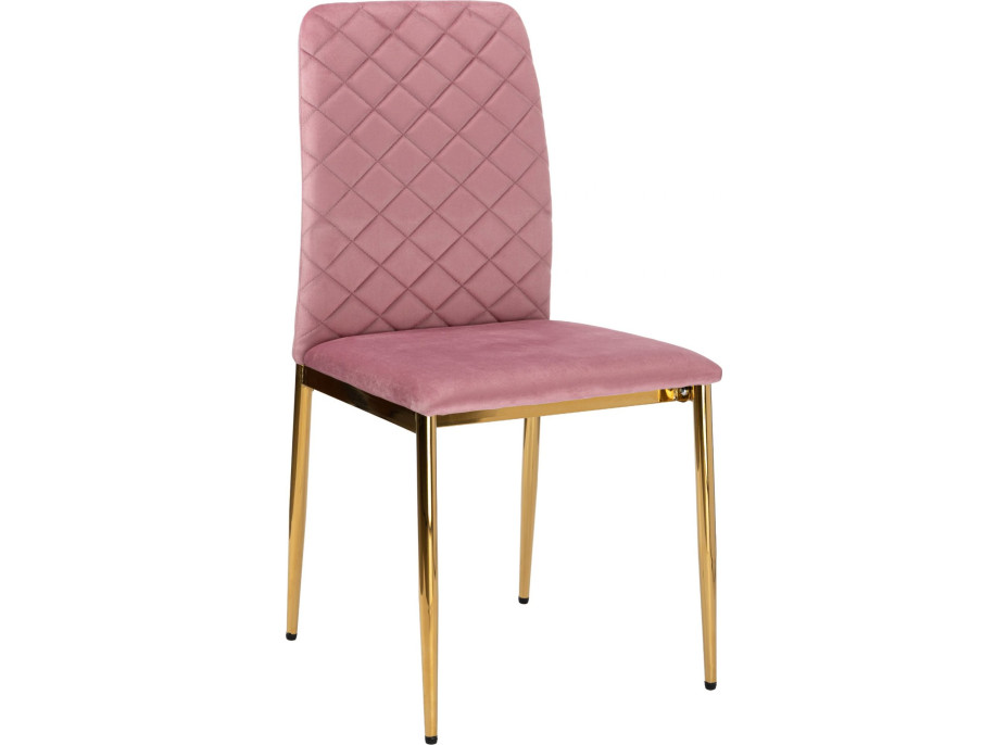 Jídelní židle MAVERIK Velvet - růžová/zlatá