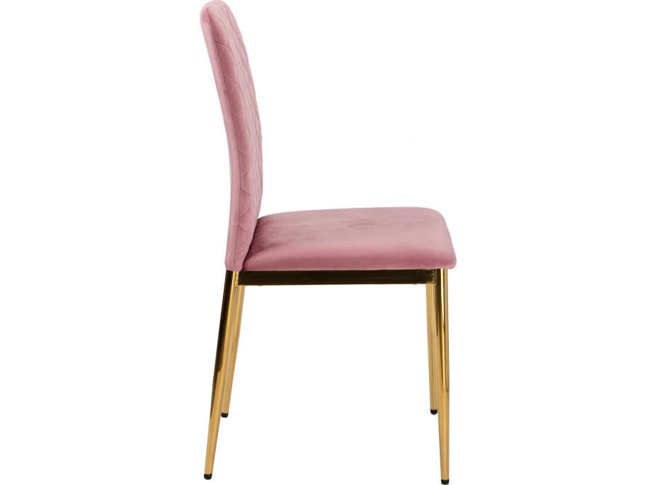 Jídelní židle MAVERIK Velvet - růžová/zlatá