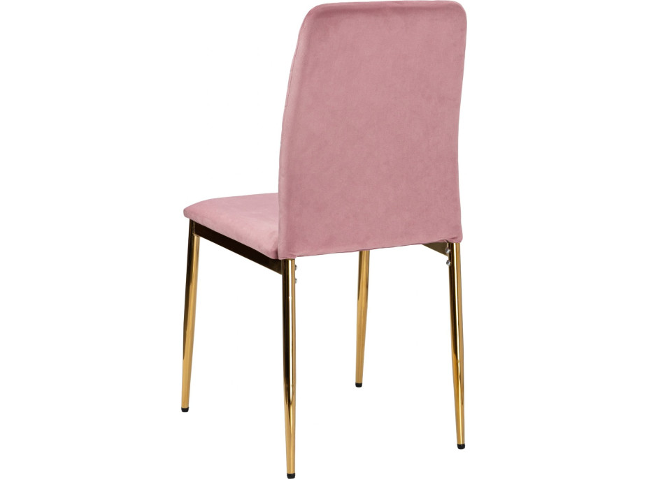 Jídelní židle MAVERIK Velvet - růžová/zlatá