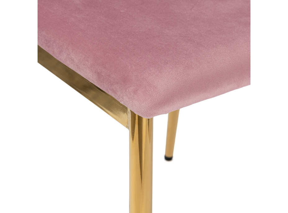 Jídelní židle MAVERIK Velvet - růžová/zlatá