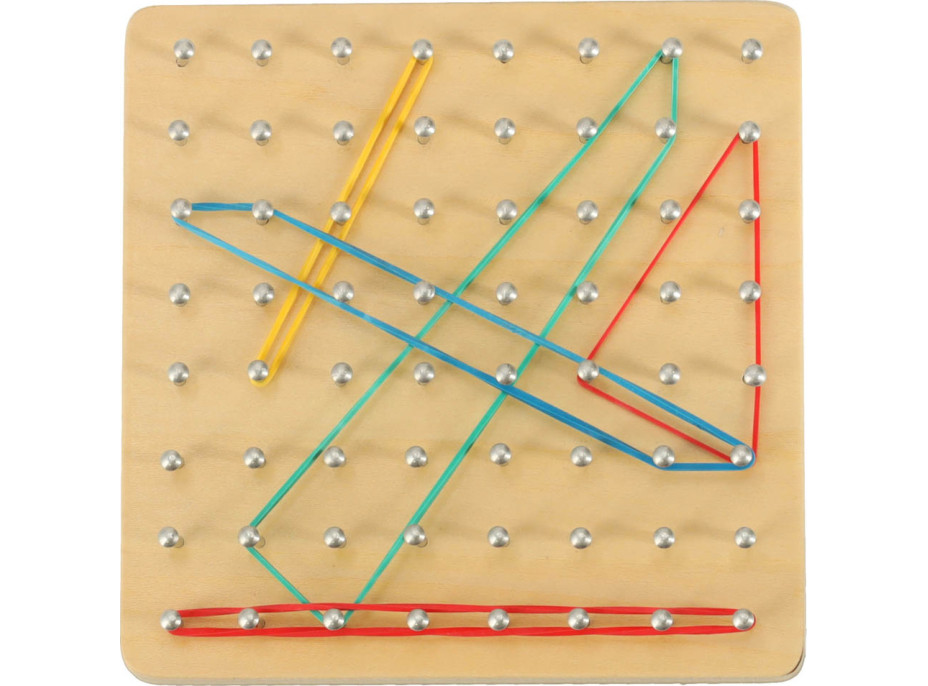 Geoboard - dřevěná motorická hra s gumičkami
