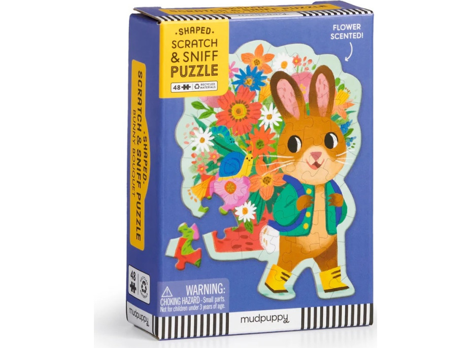 Mudpuppy Puzzle s blahopřáním Zajíček s kyticí